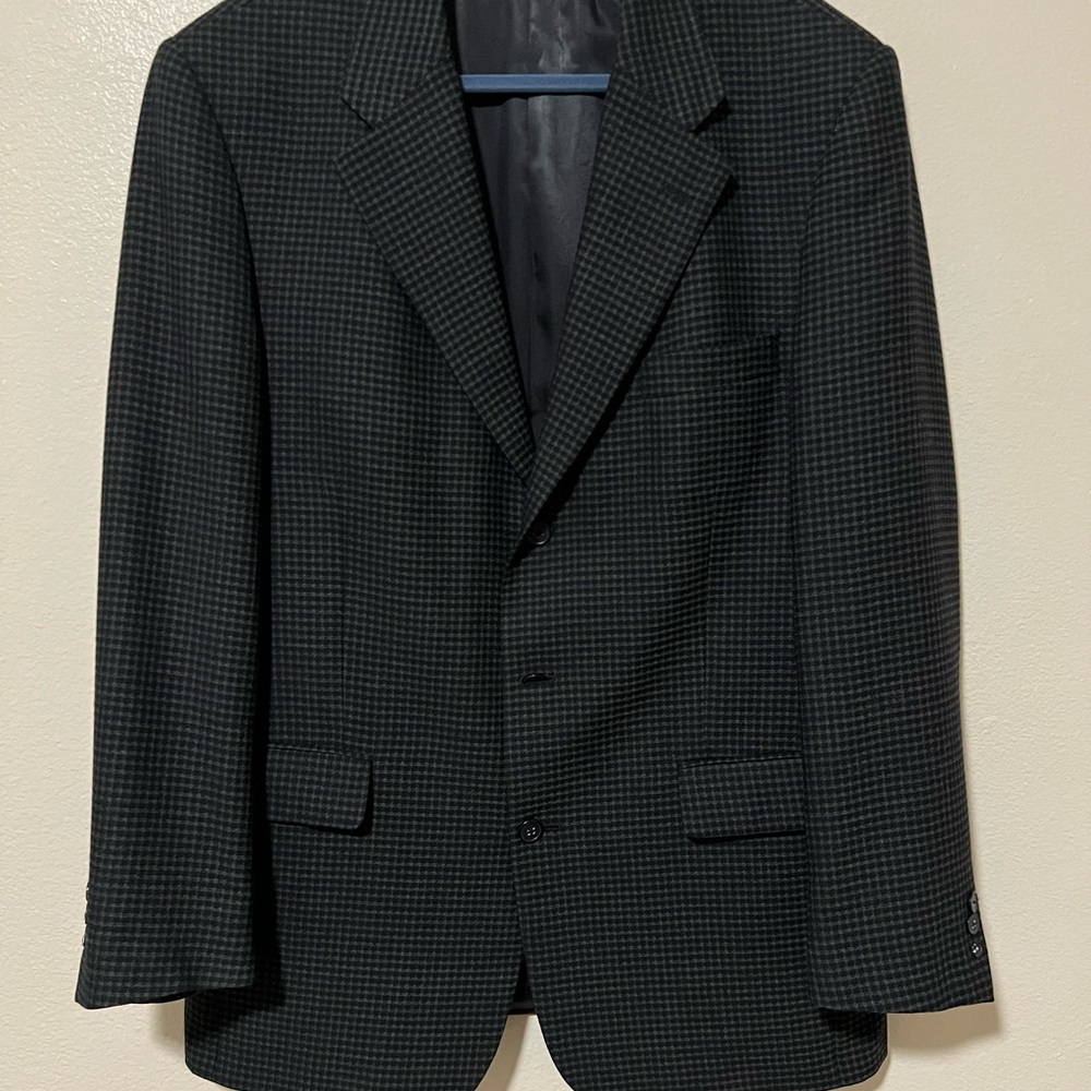 Claiborne Charcoal and Black Patterned Blazer